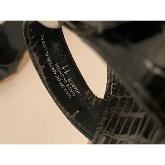 Yellow Box Amber Cork Wedge Moc Croc Buckle Detail Sandals Size 11 - Picture 9 of 10